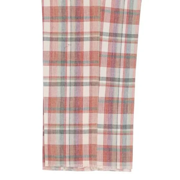 Mens Gurkha Pants 38 Plaid Pink Green Straight Fit Flat Front Chino Trousers